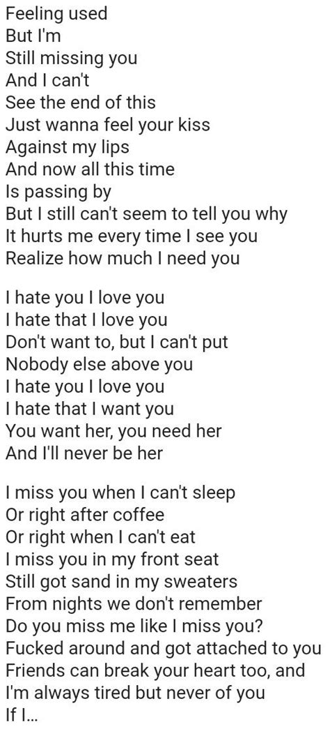 i hate you i love you lyrics